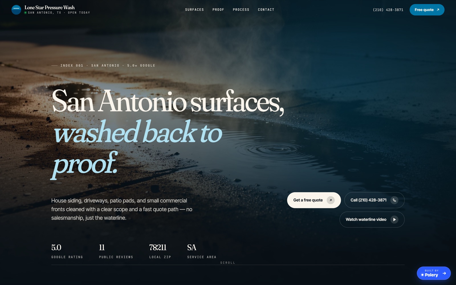 Lone Star Pressure Wash rebuilt landing page